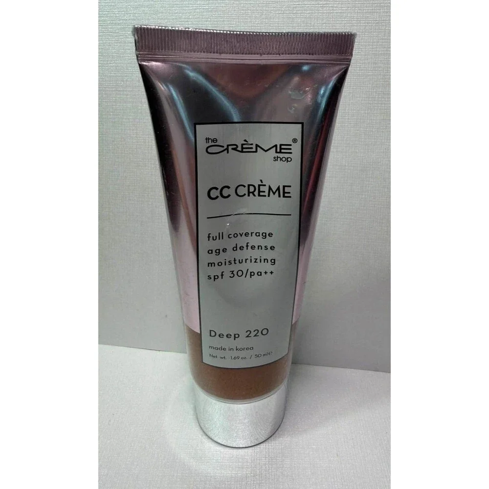 The Crème Shop CC Crème Full Coverage Deep 220 Age Defense SPF 30 1.69oz Korean